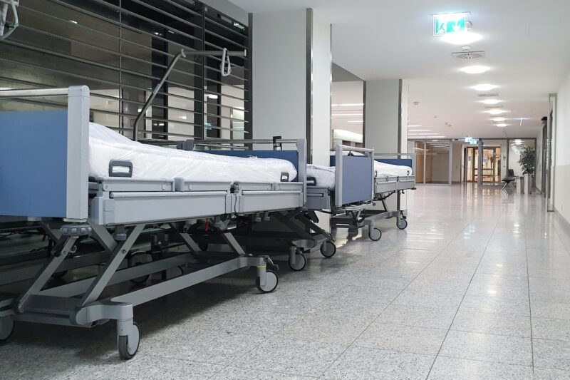 Hospital Beds Hallway Empty